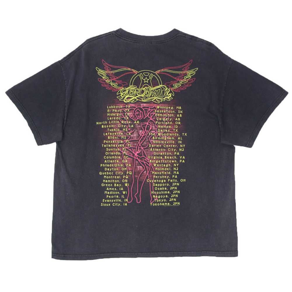2004 Vintage Aerosmith Tour Band T-Shirt Black Te… - image 2