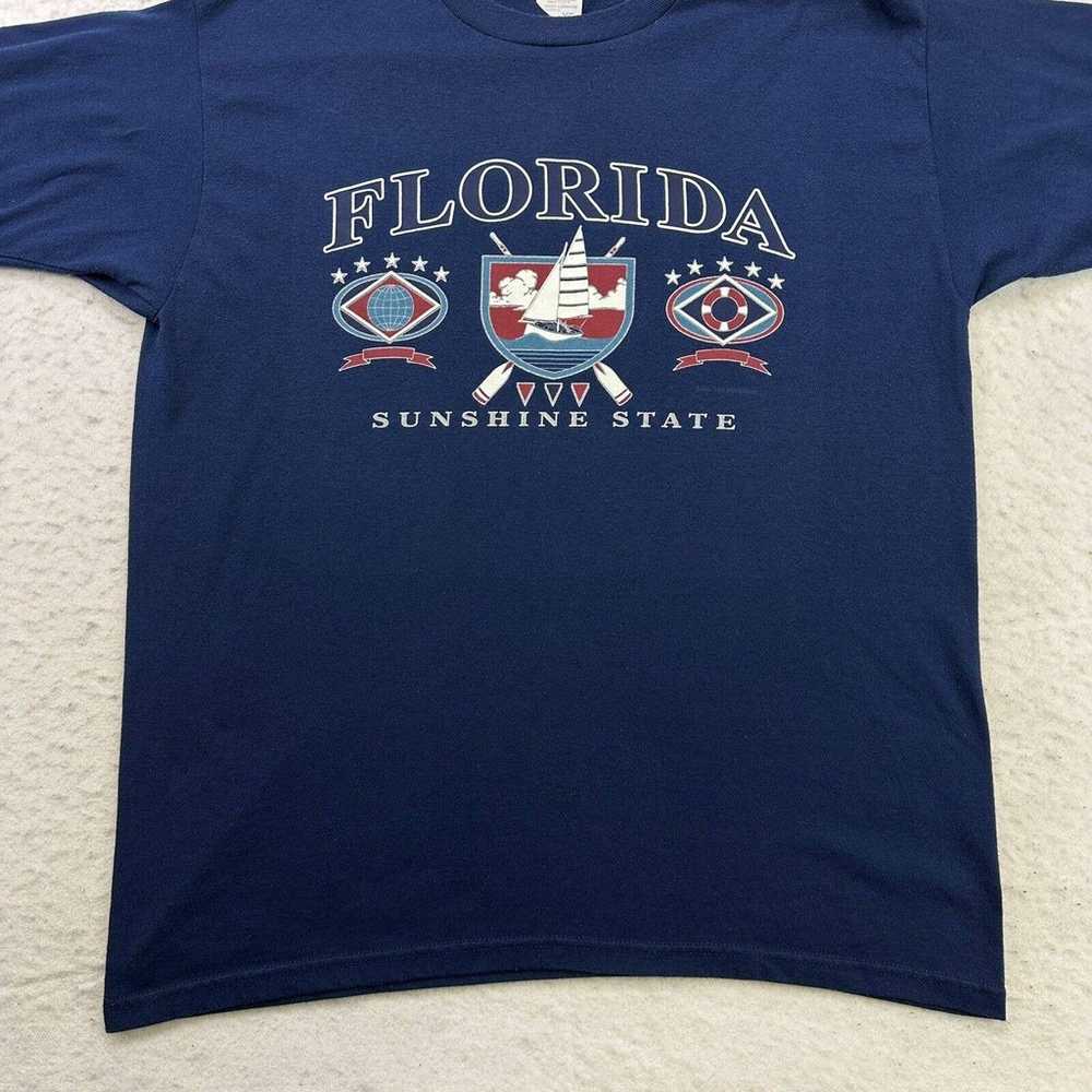 Vintage Florida Shirt Mens XL Blue Sailboat Sunsh… - image 4