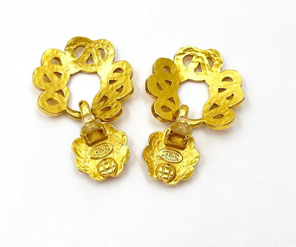 Chanel CHANEL Vintage Gold Plated CC Flower Twist… - image 5