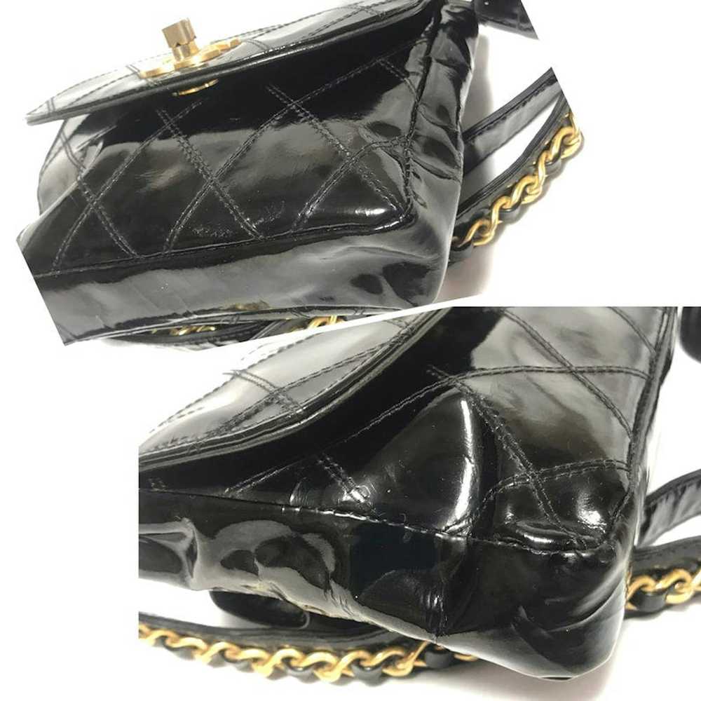 Chanel CHANEL Vintage black patent enamel leather… - image 5