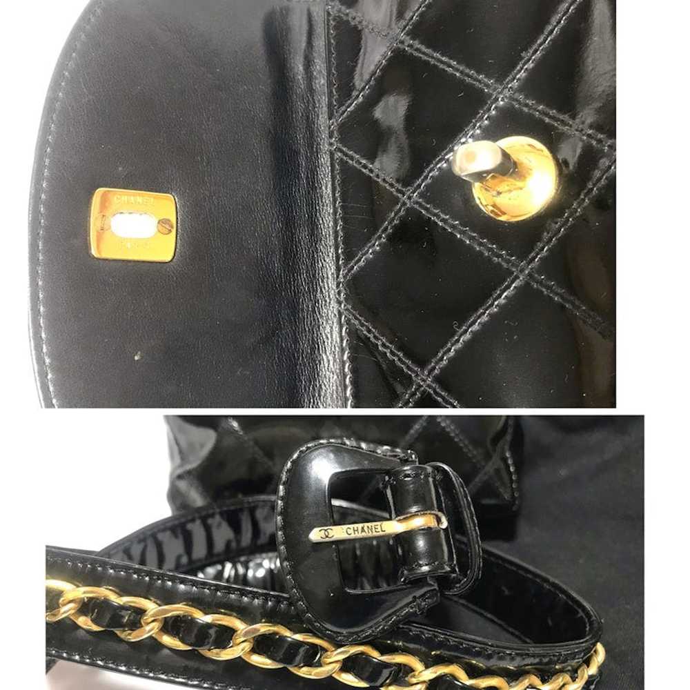 Chanel CHANEL Vintage black patent enamel leather… - image 7
