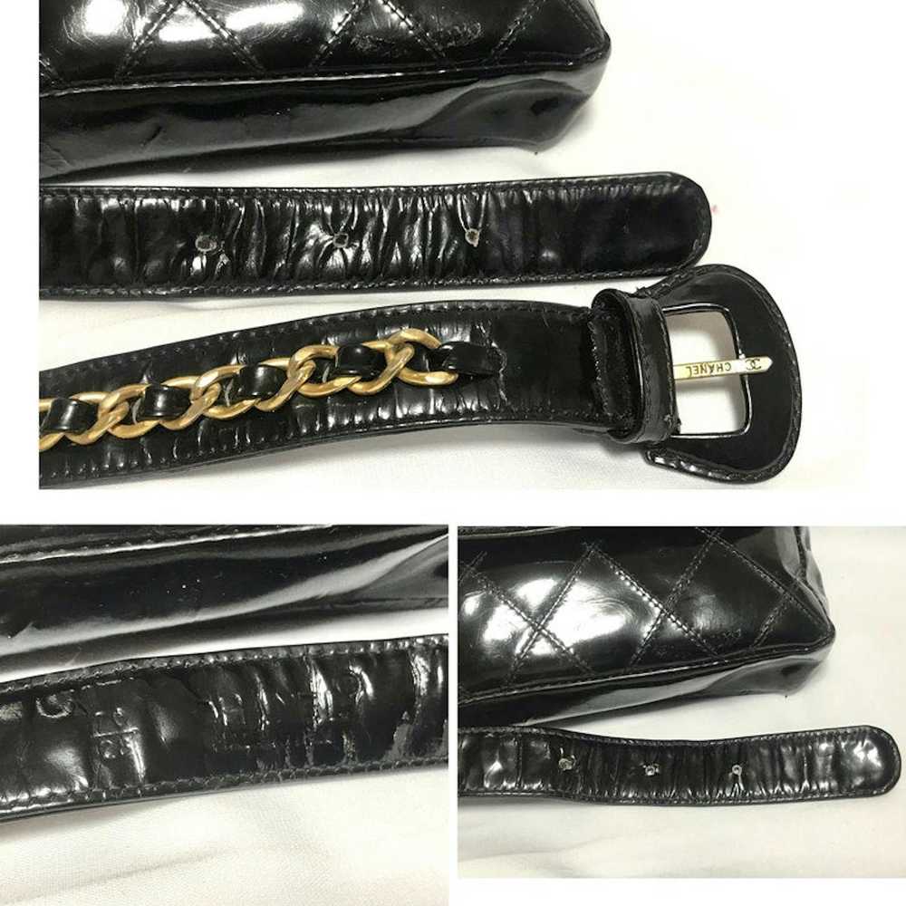 Chanel CHANEL Vintage black patent enamel leather… - image 8