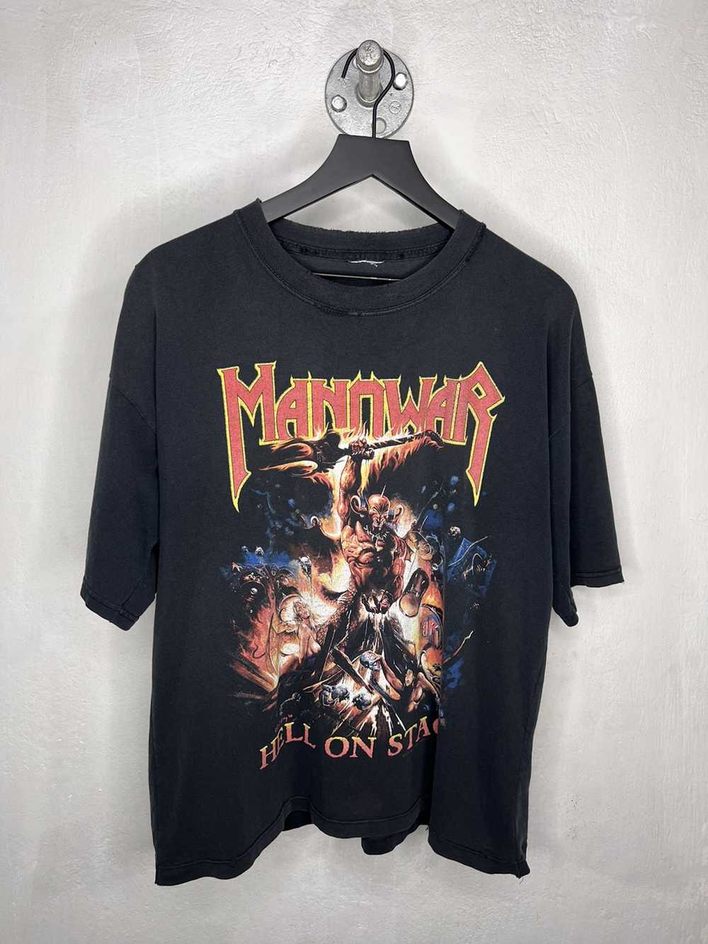 Band Tees × Vintage 1999 Manowar Hell on Stage - image 1