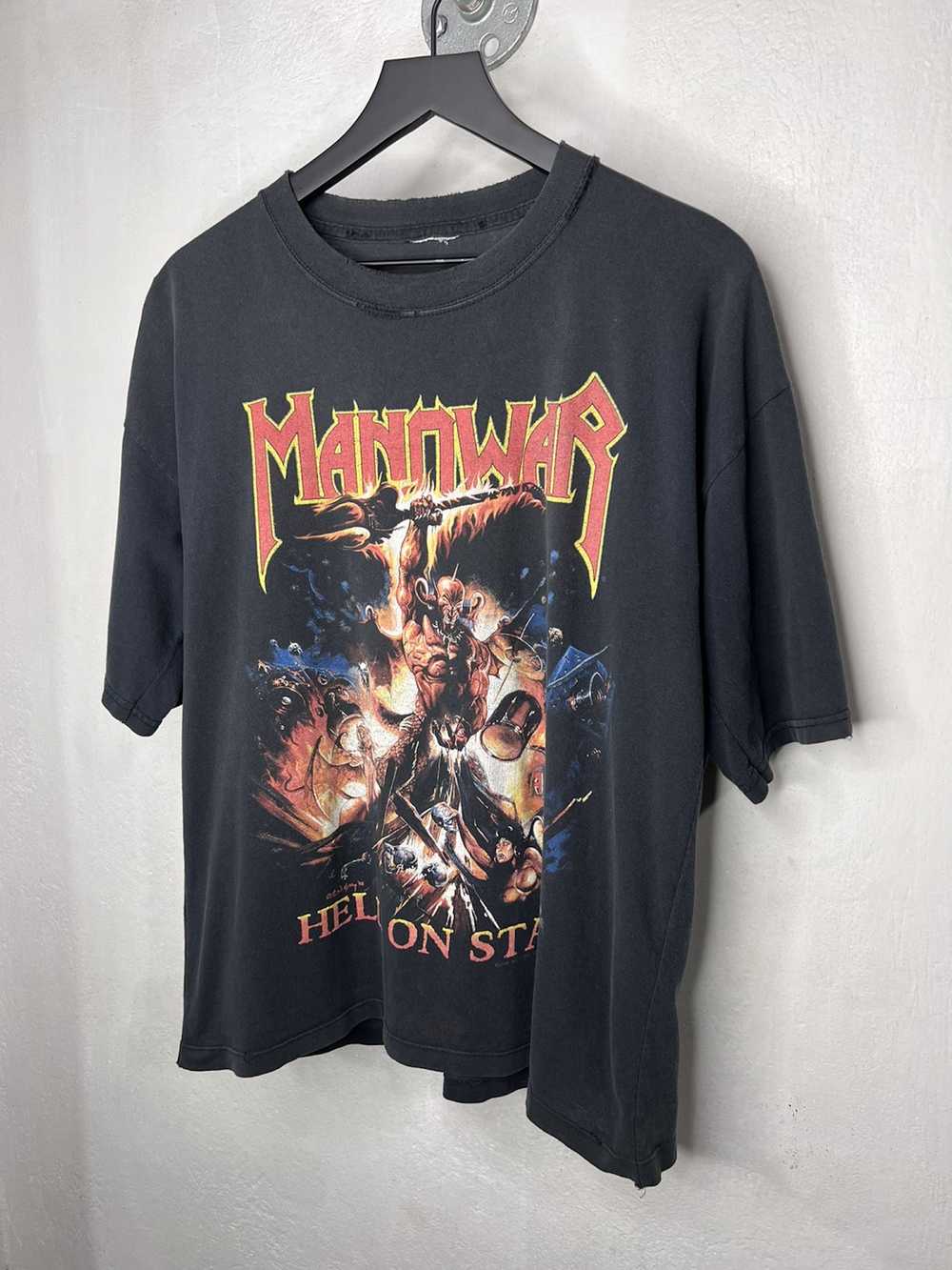 Band Tees × Vintage 1999 Manowar Hell on Stage - image 5