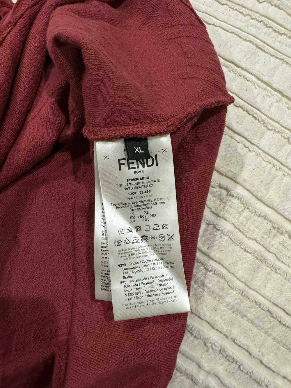 Fendi Fendi Men's FF Logo Chenille T-Shirt in Ros… - image 4