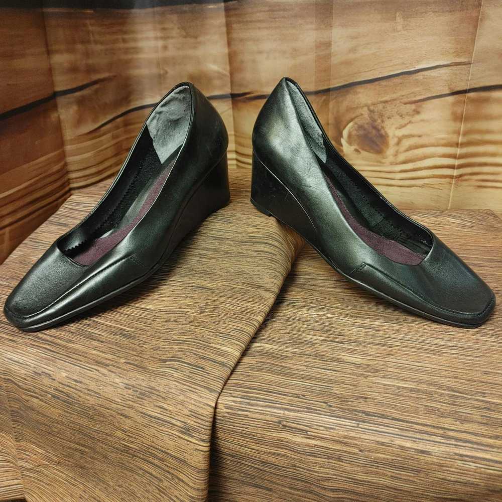 Other Aerosoles Women's Black Leather Wedge Heel … - image 4