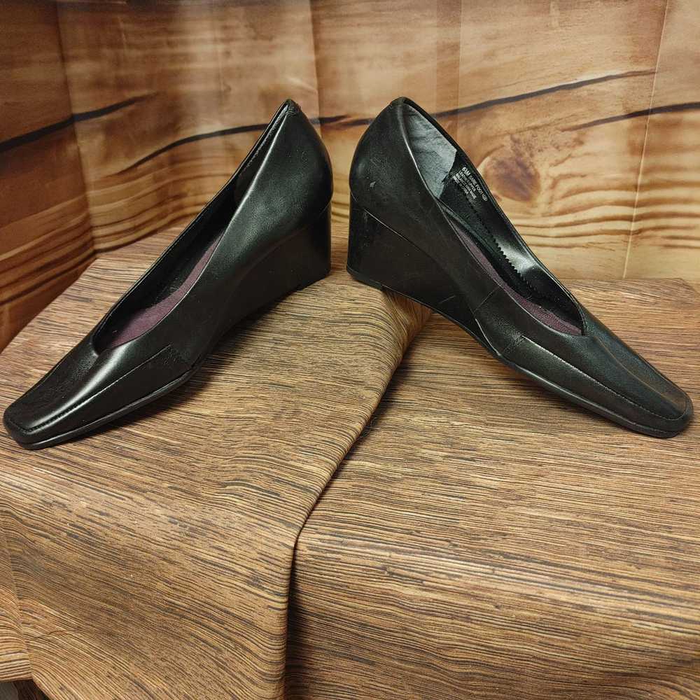 Other Aerosoles Women's Black Leather Wedge Heel … - image 5