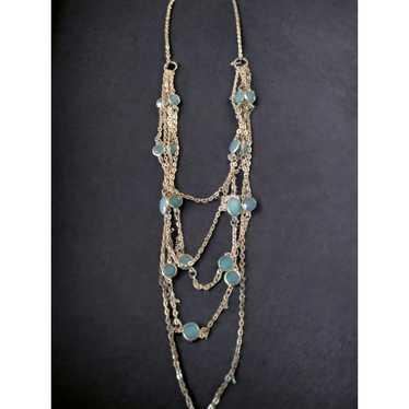 Vintage Beautiful three layered chain gold neckla… - image 1