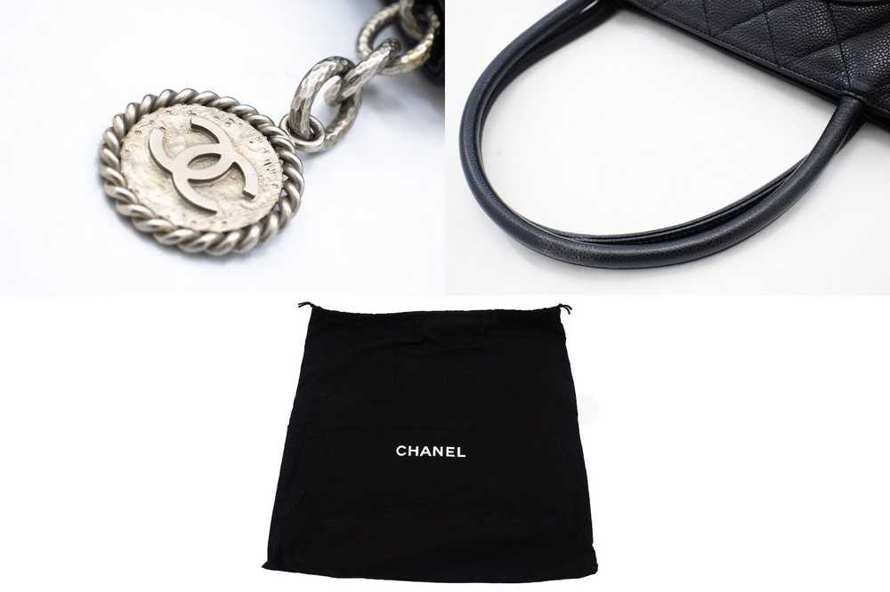 Chanel CHANEL Silver Medallion Caviar Shoulder Ba… - image 7