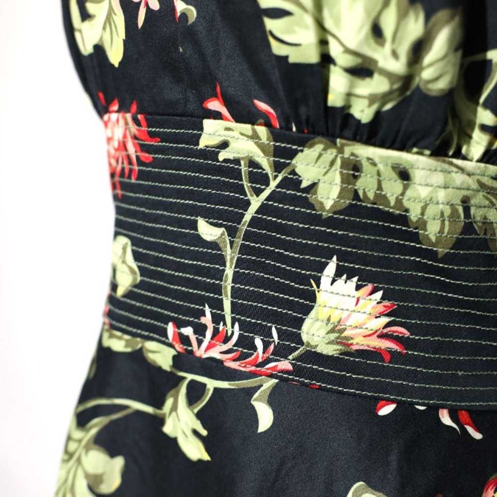 Vintage Donna Ricco Black Floral Halter Dress, Si… - image 2