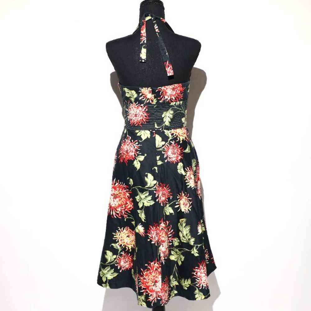 Vintage Donna Ricco Black Floral Halter Dress, Si… - image 5