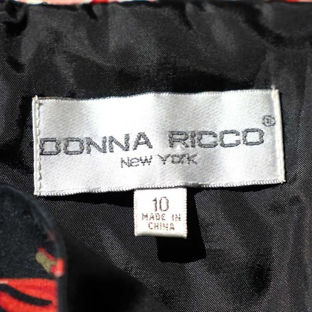 Vintage Donna Ricco Black Floral Halter Dress, Si… - image 7