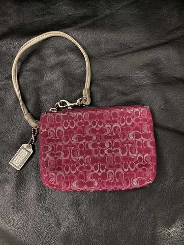 Coach Pink Monogram Coach Wristlet Wallet