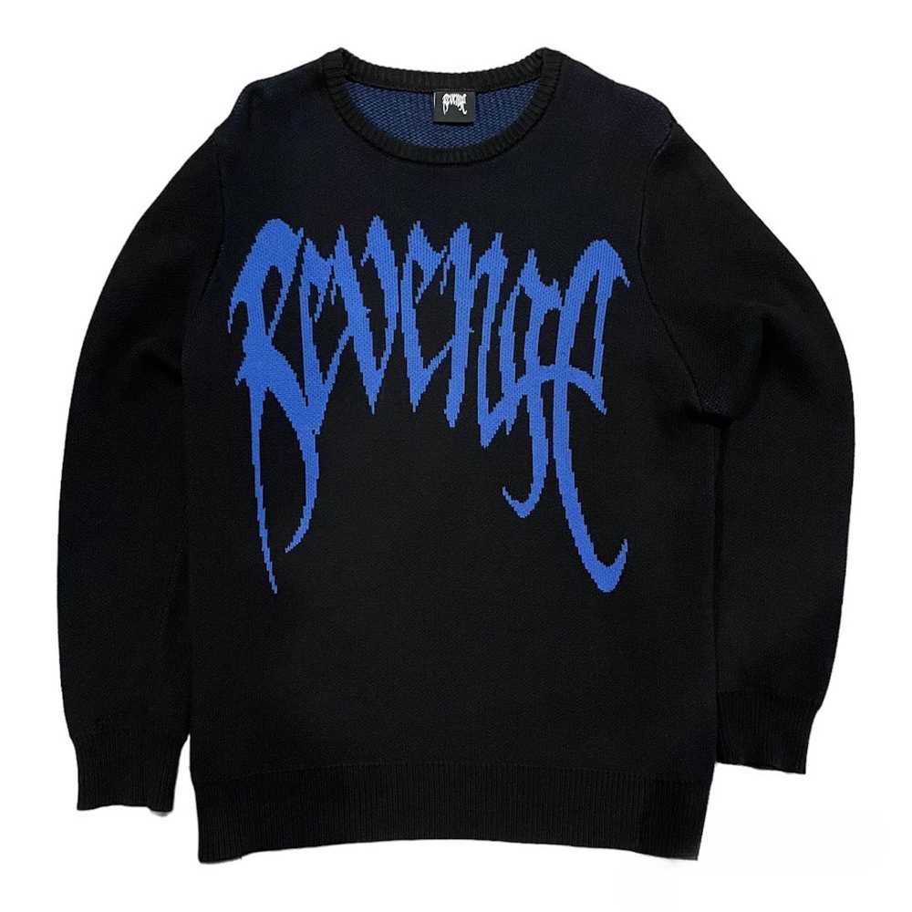 Revenge Revenge Black/Blue Knit Logo Sweater - image 1