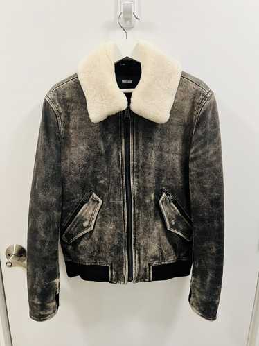 Mackage Mackage G-1 style leather jacket aging eff