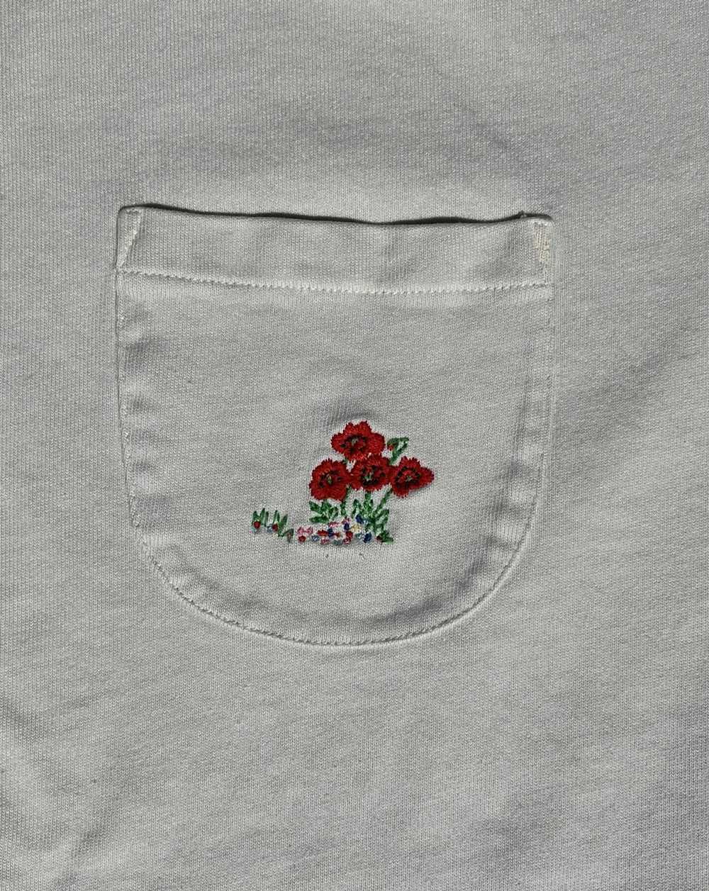 YMC Floral Embroidery Pocket Tee - image 2