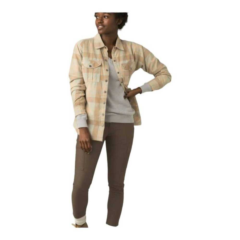 Prana Prana Top Womens Medium Tan Plaid Finnegan … - image 2