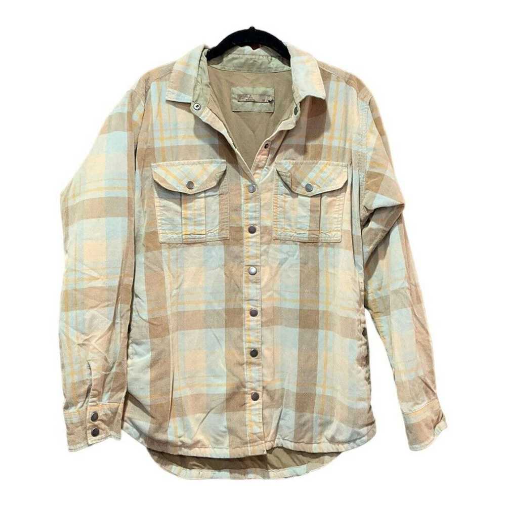 Prana Prana Top Womens Medium Tan Plaid Finnegan … - image 5