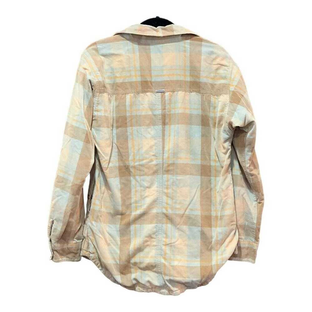 Prana Prana Top Womens Medium Tan Plaid Finnegan … - image 7