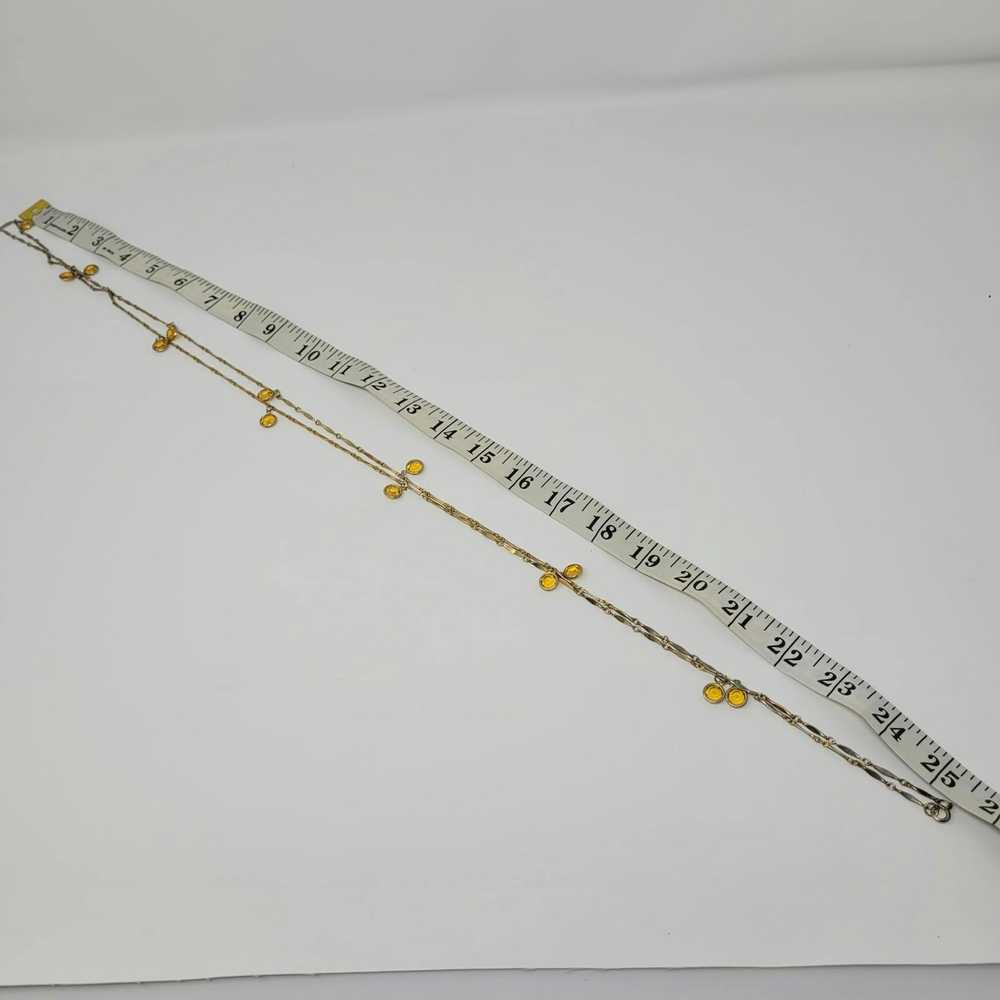 Vintage Vintage Gold Tone Link Bar Faceted Critin… - image 7