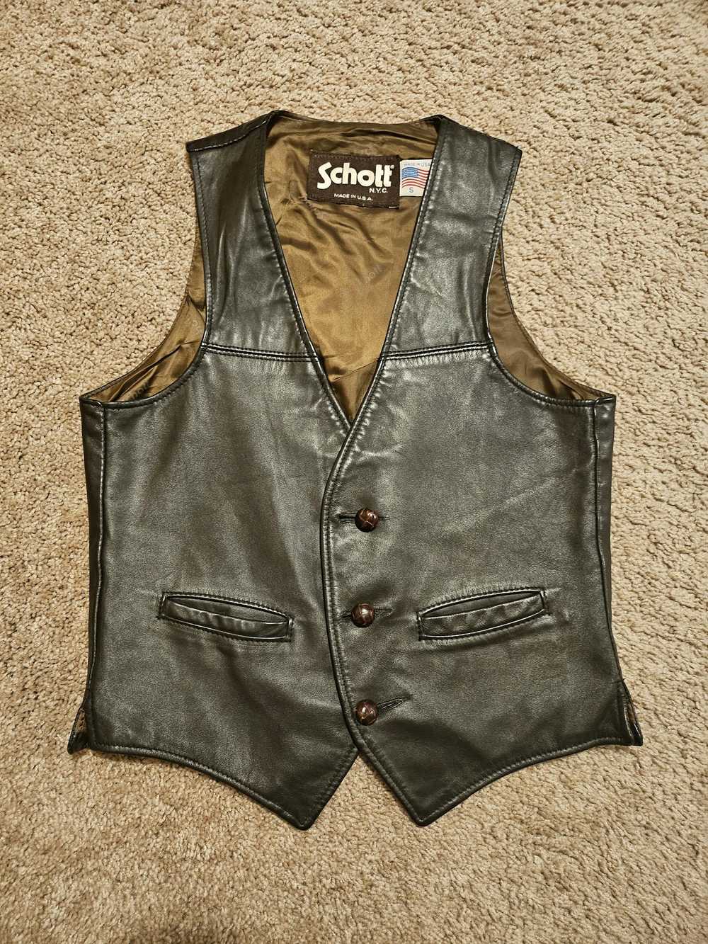 Schott Schott Leather Vest/Waistcoat - image 1