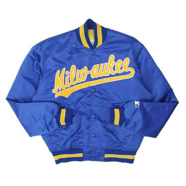 Vintage Milwaukee Brewers MLB Satin Bomber Jacket 