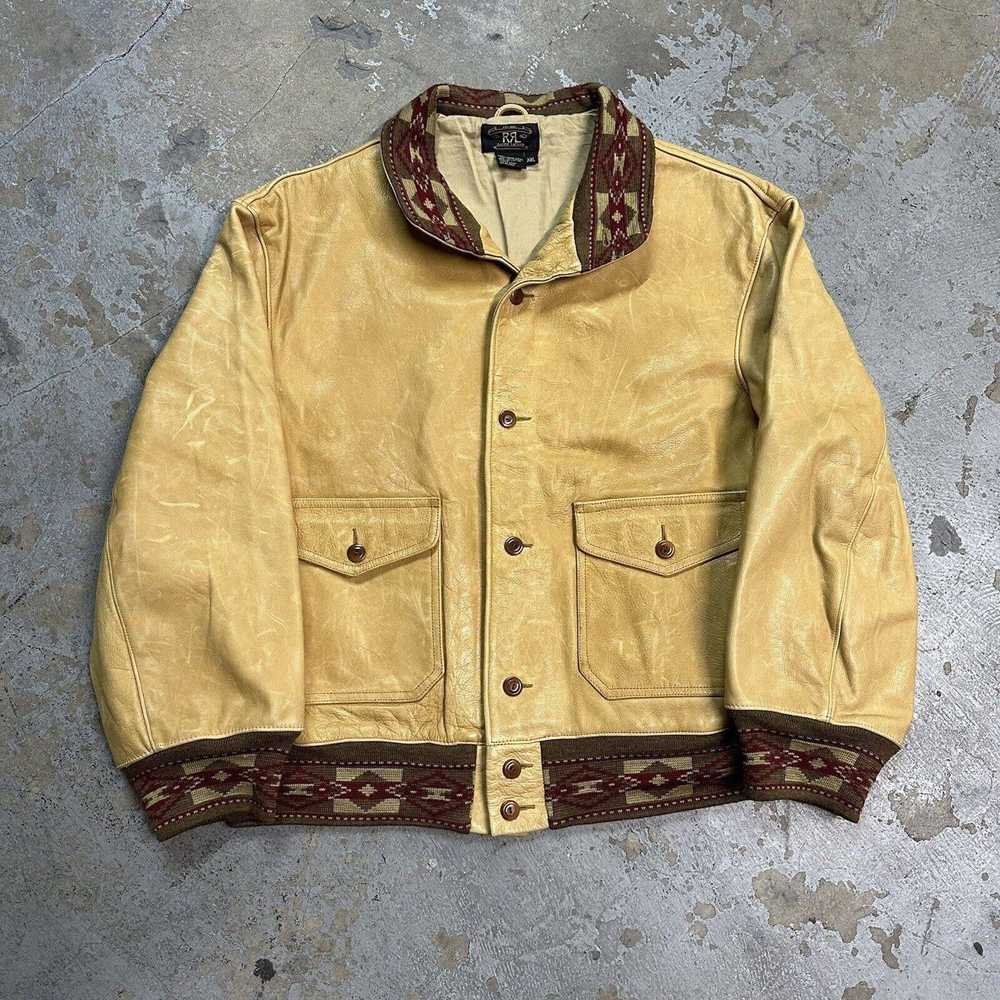 Leather × Leather Jacket × Polo Ralph Lauren Vint… - image 1