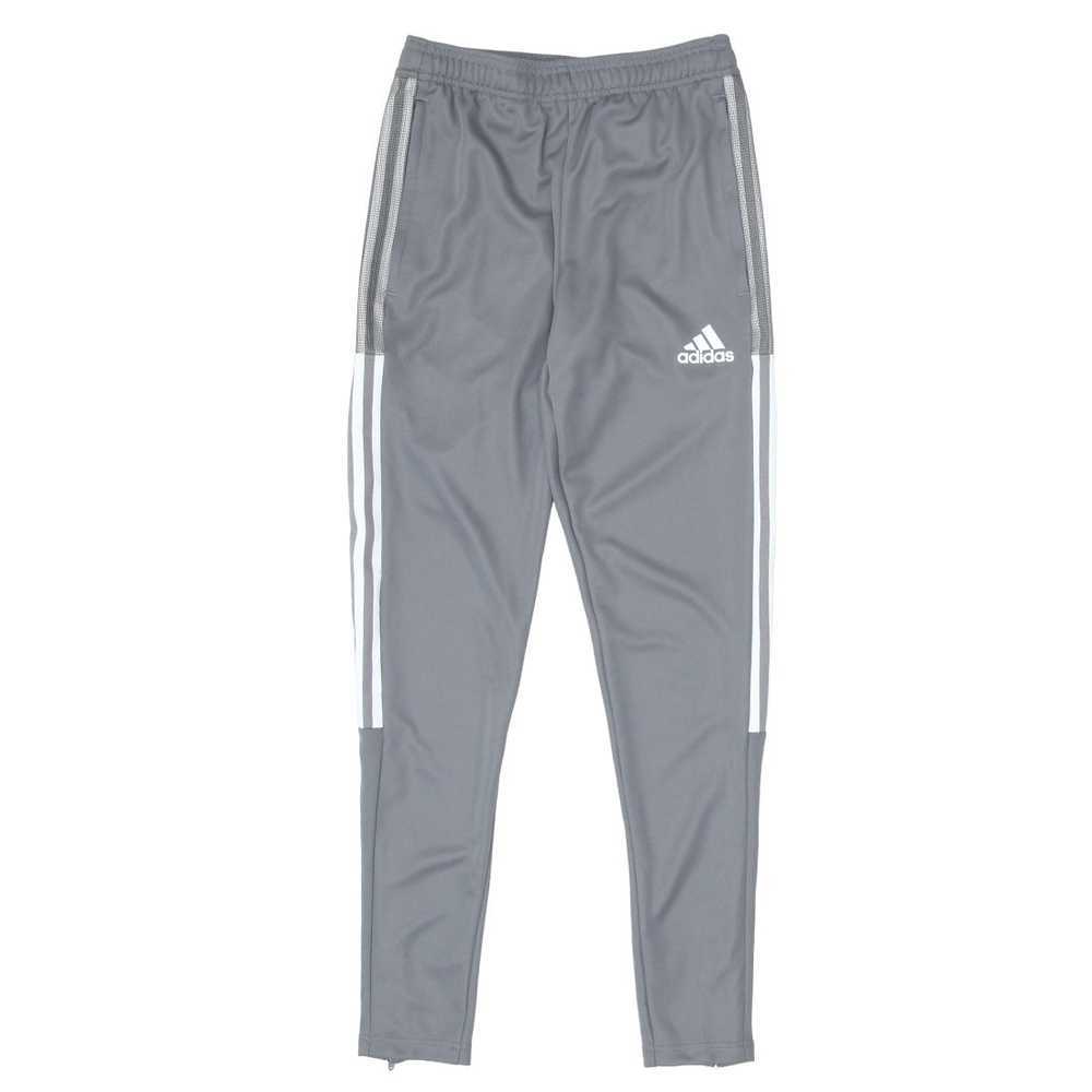 Ladies Adidas White Stripes Gray Skinny Track Pan… - image 1