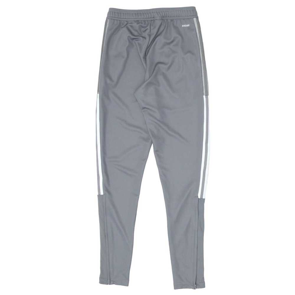 Ladies Adidas White Stripes Gray Skinny Track Pan… - image 2