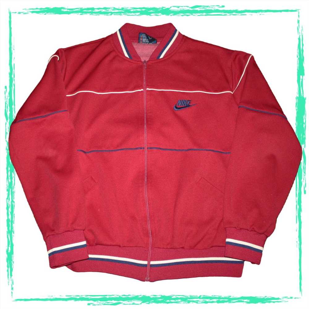 Nike Vintage 80s Nike Track Jacket - Mens Medium … - image 1