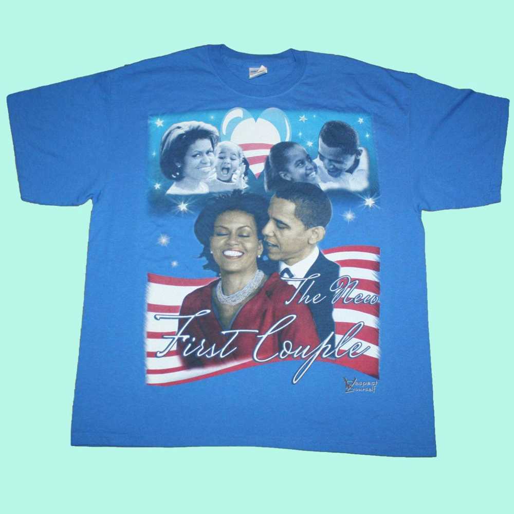 Gildan vintage Barack Obama Graphic Rap T Shirt -… - image 1