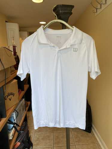 Wilson Athletics White Tennis collard shirt - image 1