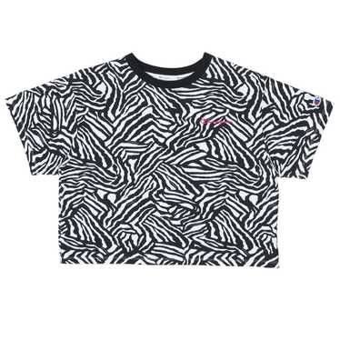 Ladies Champion Black & White Crop T-Shirt - image 1