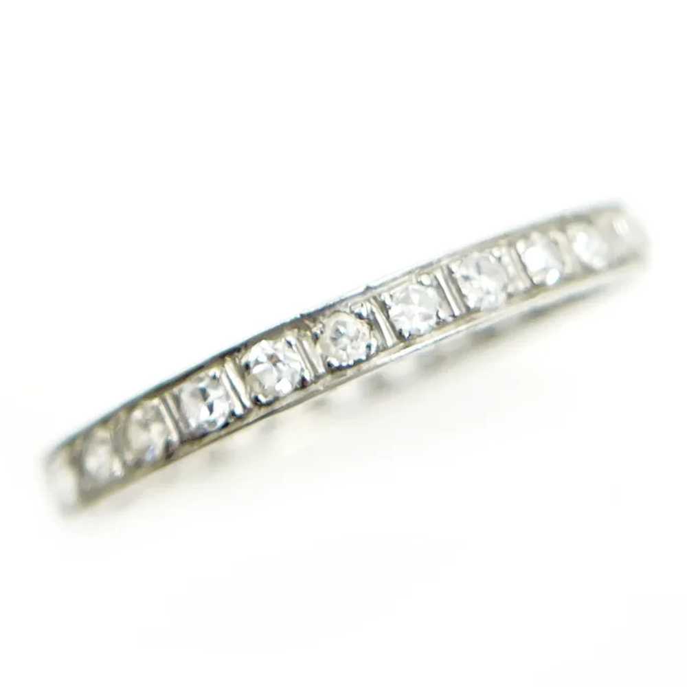 Old Vintage Platinum Diamond Eternity Ring - image 2