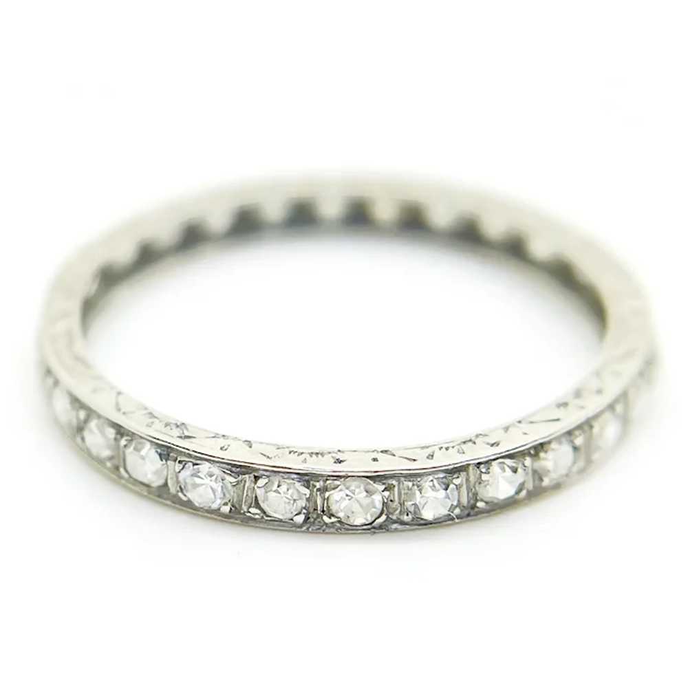 Old Vintage Platinum Diamond Eternity Ring - image 3