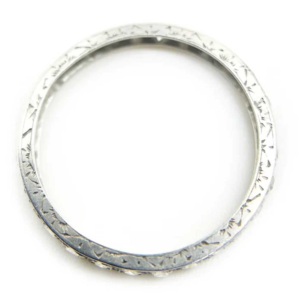Old Vintage Platinum Diamond Eternity Ring - image 4