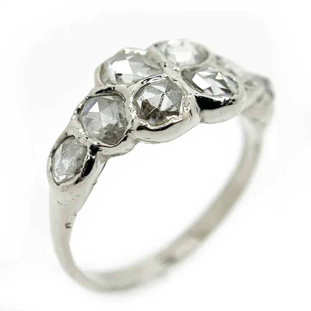 Vintage 14K White Gold Diamond Ring - image 2