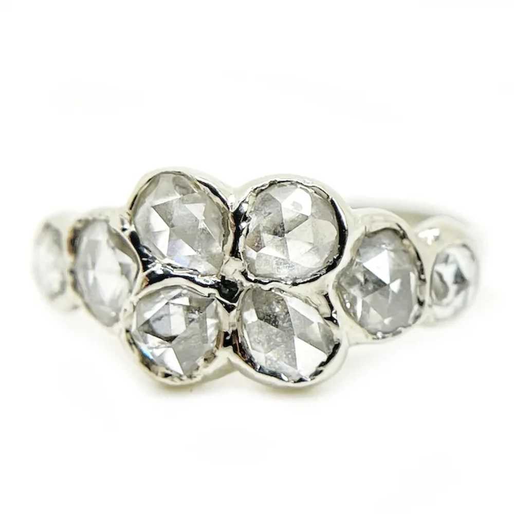 Vintage 14K White Gold Diamond Ring - image 4