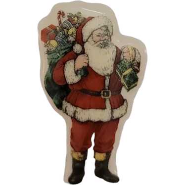 Spode Vintage 1990s Ceramic Santa Claus Brooch Ch… - image 1