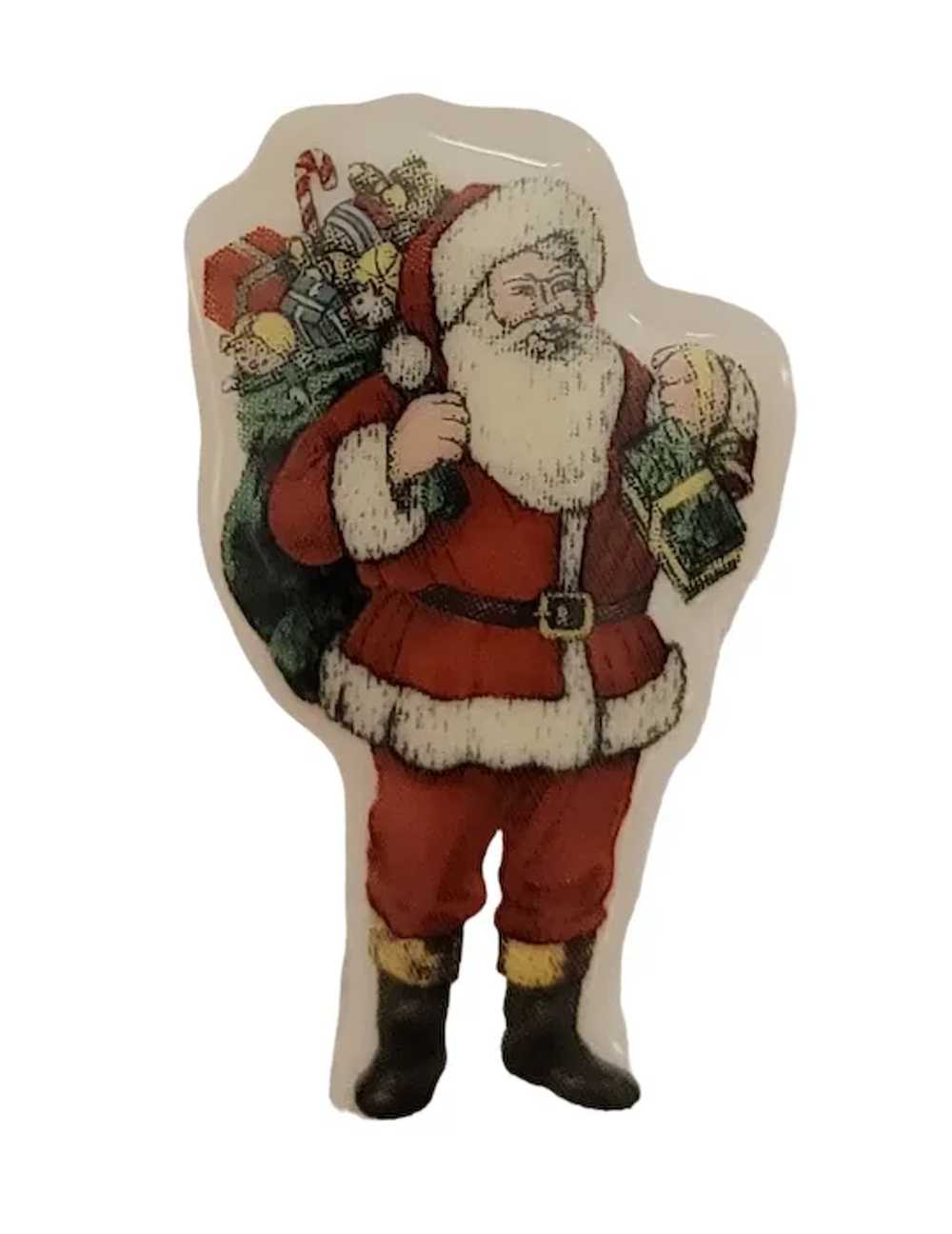 Spode Vintage 1990s Ceramic Santa Claus Brooch Ch… - image 5