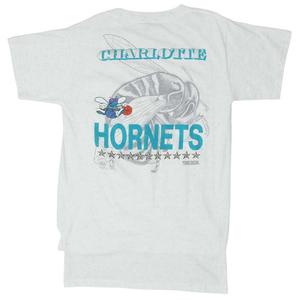 Vintage Charlotte Hornets Long Back Pocket T-Shir… - image 2