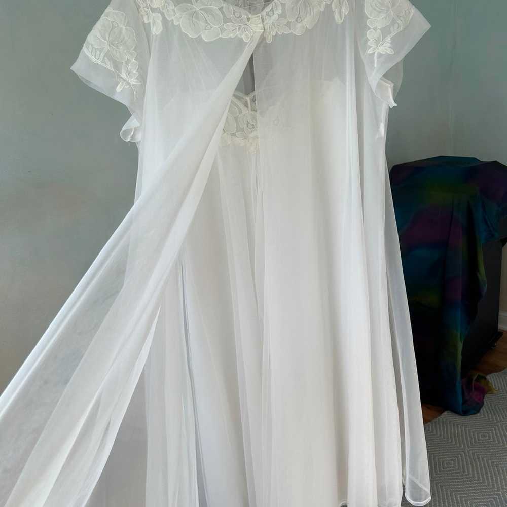 Vintage Gossard Artemis white bridal peignoir nig… - image 1