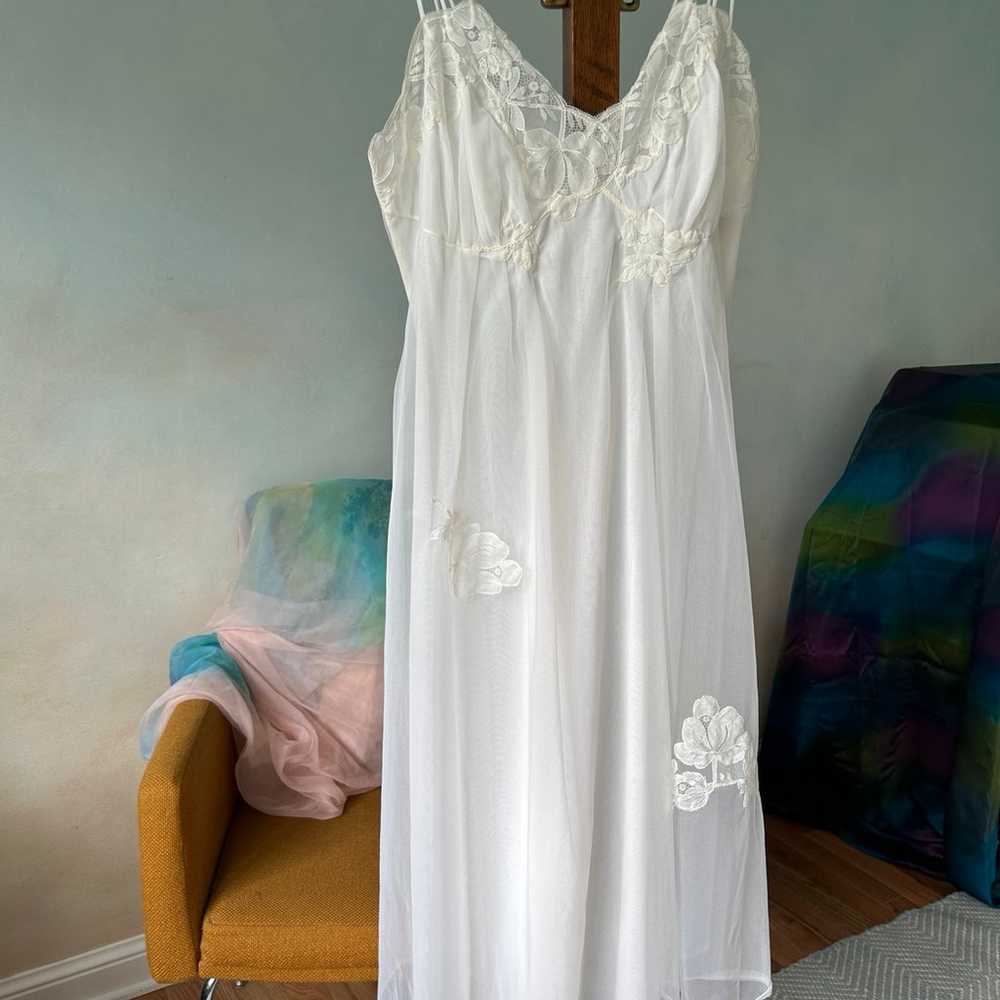 Vintage Gossard Artemis white bridal peignoir nig… - image 2