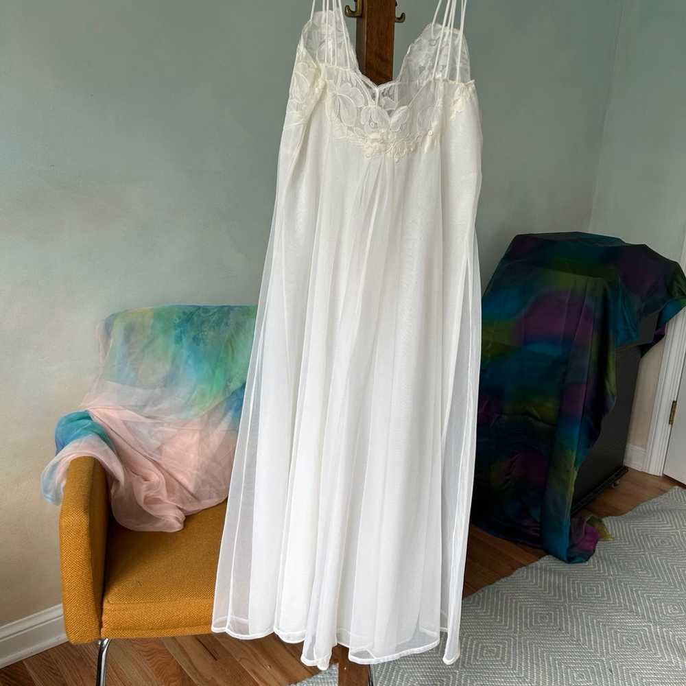 Vintage Gossard Artemis white bridal peignoir nig… - image 4