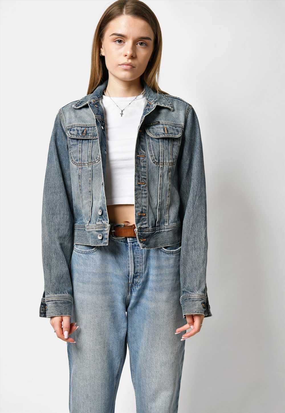 DKNY vintage blue denim jacket medium wash 90s Ol… - image 5