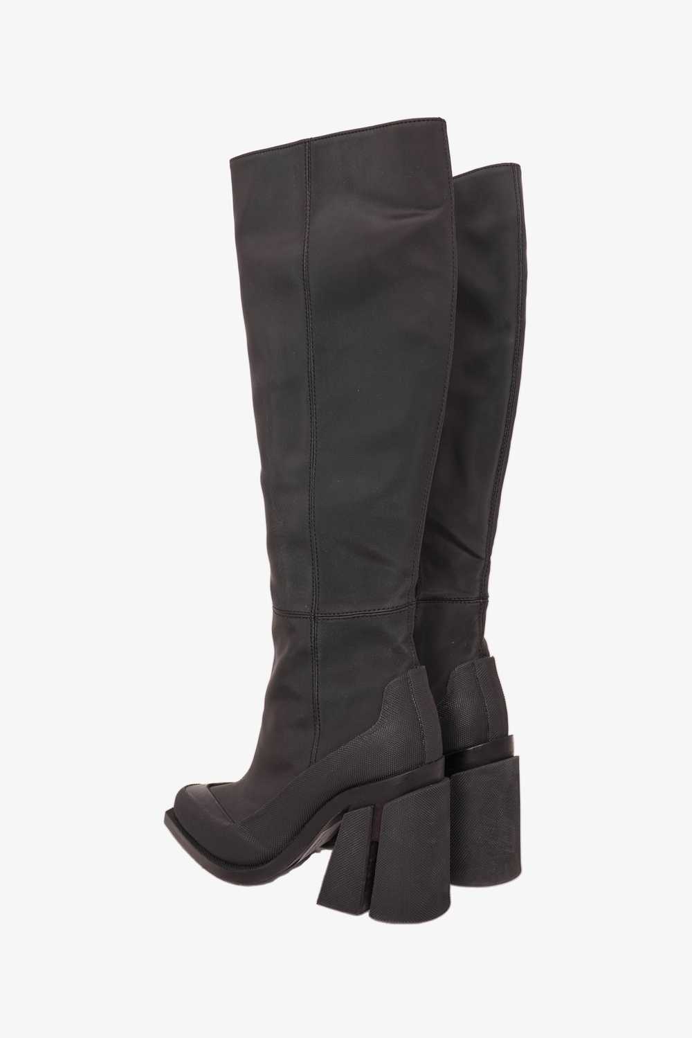 Both Black Rubber Pointed Toe Knee High Boot Size… - image 4