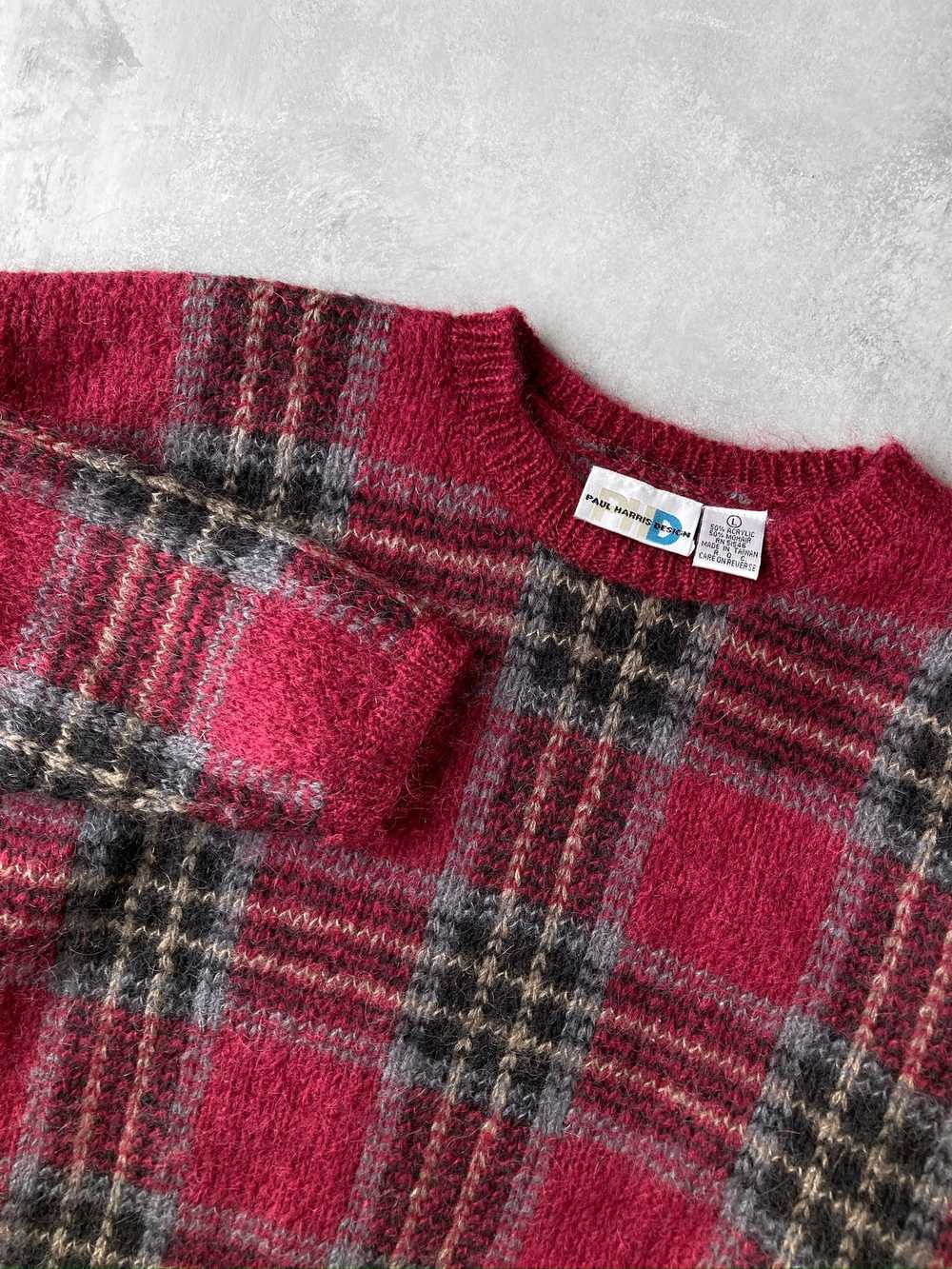 Magenta Plaid Mohair Sweater 90's - Large - image 2