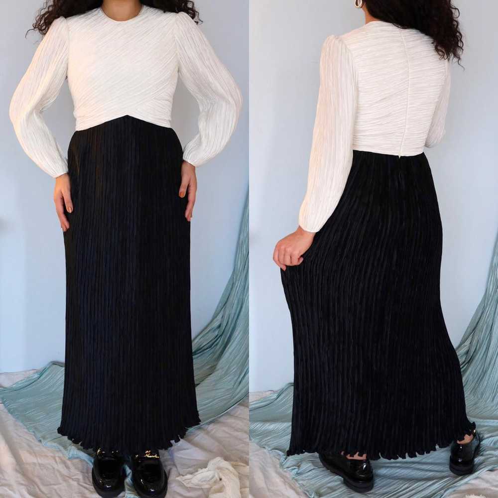 1980s Micro Pleated Gown // Size 8 - image 4