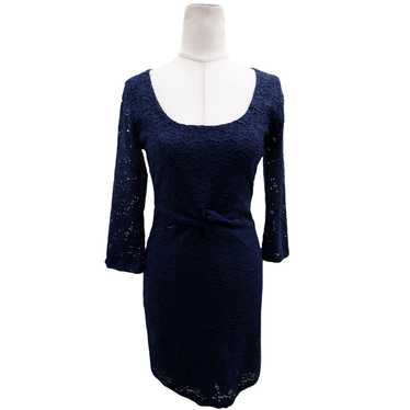 Ladies Guess Front Twisted Navy Lace Short Dress - image 1