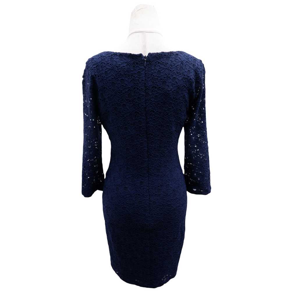 Ladies Guess Front Twisted Navy Lace Short Dress - image 2